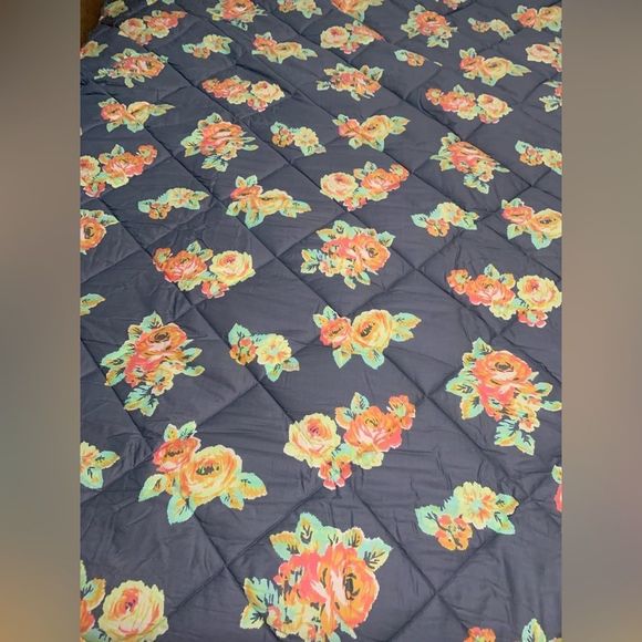 NEW VS PINK FLORAL DORM REVERSIBLE COMFORTER TWIN - Picture 6 of 9